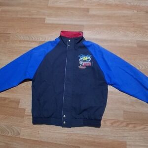 Nascar  Black Jacket with Blue Sleeves and Red Collar